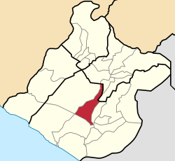 Location of the district in the Tacna region