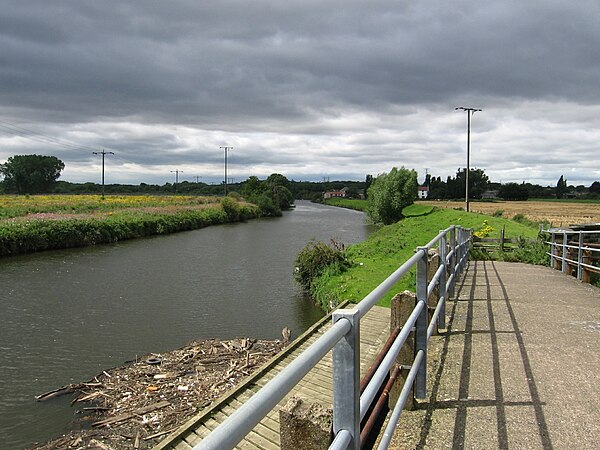 A footbridge, looking towards Newton