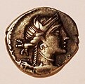 Drachme aus Massalia, Kopf der Artemis, nach 200 v. Chr. geprägt