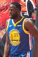Draymond Green of the Golden State Warriors in a game vs. the Toronto Raptors