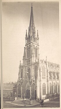 Fotografía de la basílica de San Evre hacia 1891.