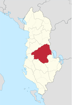 موقعیت شهرستان البسان در کشور آلبانی.