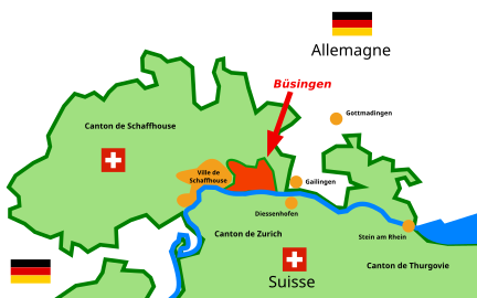 Location of the commune of Büsingen