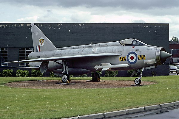 English Electric Lightning F.1 XM144 of No. 74 (Fighter) Squadron, the Lightning entered service with the squadron at Coltishall in June 1960.
