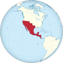 First Mexican Empire on the globe.svg