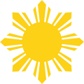 Mylně používaný detail filipínské vlajky (paprsky 5°)