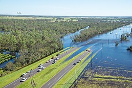 Tulvan katkaisema tie Floridassa 30. syyskuuta