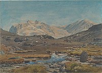 Mountain Stream, watercolour (c1865).