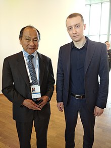 Francis Fukuyama with Stanislav Asieiev in Munich