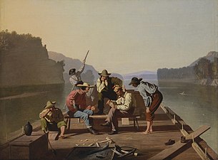 George Caleb Bingham, Raftsmen Playing Cards, 1847, musée d'art de Saint-Louis.