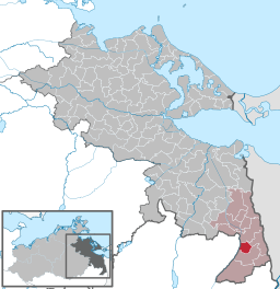 Läget för kommunen Glasow i Landkreis Vorpommern-Greifswald