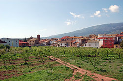 Arka planda Sierra de la Virgen ile Gotor'un görünümü
