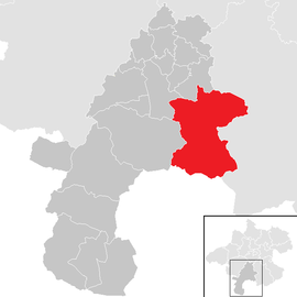 Poloha obce Grünau im Almtal v okrese Gmunden (klikacia mapa)