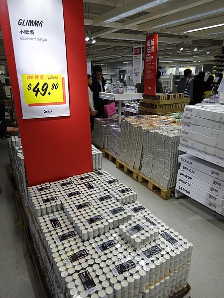 File:HK CWB Park Lane basement shop IKEA Glimma Tea Lights candles price label Dec-2015 DSC.JPG