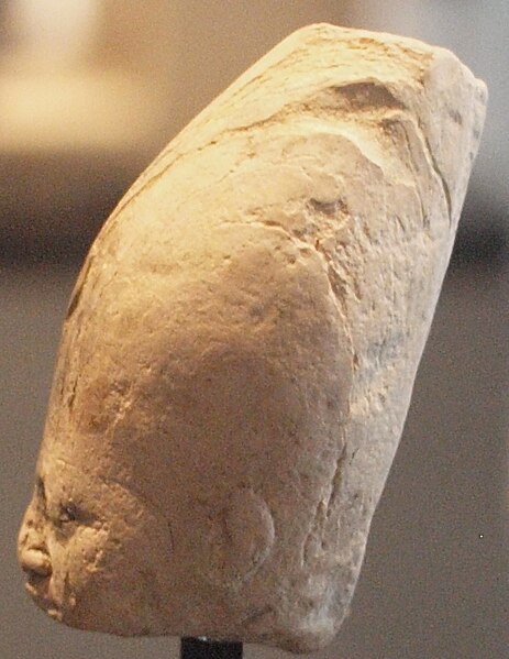 File:Head of Statuette of Pharoah Khufu - Left Side - 4th Dynasty - ÄS 7086.jpg