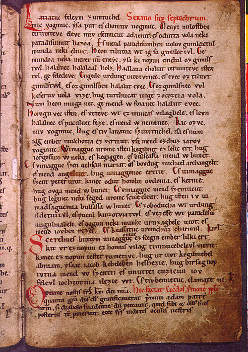 Funeral Sermon and Prayer, 12th century