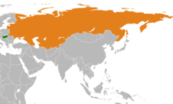 Карта с указанием местоположения Венгрии и Советского Союза