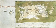 Map of Karpathos, by Buondelmonti Cristoforo, 1420.