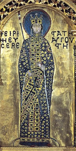 Probable representation of Irene Doukaina from the Pala d'Oro in St Mark's Basilica in Venice, Italy