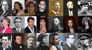 English: Collage of well-known Irish people