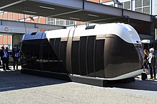 The SkyWay Group exhibited a monorail vehicle at the InnoTrans trade fair in Berlin in 2018. J33 712 Yunikar U4-430-T3.jpg