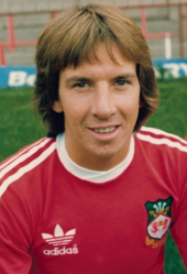 John Lyons scored 13 goals in 40 games for Colchester before he committed suicide at his Layer de la Haye home in 1982. JP Lyons.png