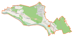 Mapa konturowa gminy Jabłonna, blisko centrum po prawej na dole znajduje się punkt z opisem „Jabłonna”