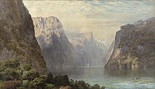 John Gully oil painting of Milford Sound