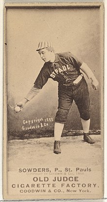 John Sowders, Pitcher, St. Paul Apostles, from the Old Judge series (N172) for Old Judge Cigarettes MET DP846375.jpg