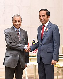 9 August - Mahathir and Indonesian President Joko Widodo in Putrajaya Joko Widodo and Mahathir Mohamad in Putrajaya, 2019.jpg