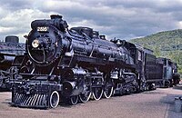 CP No. 2816 on static display at Steamtown, USA in Bellows Falls, Vermont in 1978.