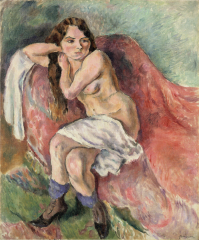 《ソファに腰かけるシュザンヌ》（1911年、北海道立近代美術館蔵）