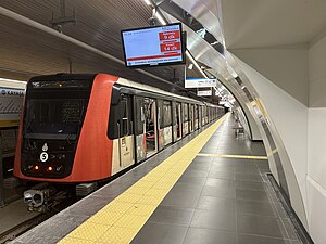 Kayaşehir Metro İstasyonu'nda bir metro treni