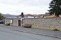 Enclosing wall and fountain