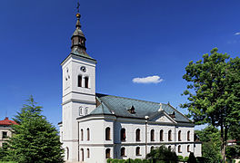 Lutheran church in Jaworze, Poland. S-W view.