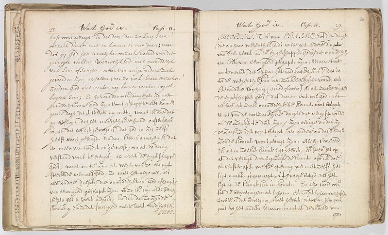 File:Korte verhandeling van God, de mensch, en deszelvs welstand - KB 75 G15 - folios 019v (left) and 020r (right).jpg