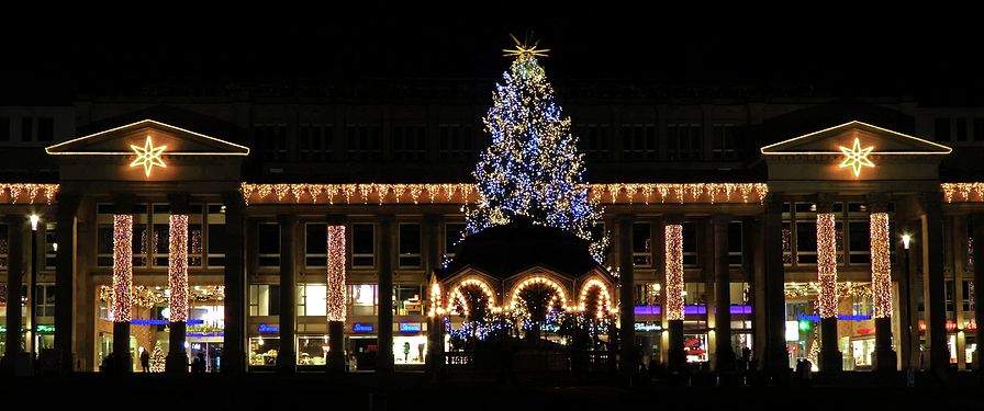 Christmas at the Königsbau building in Stuttgart, Germany