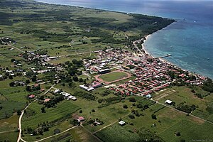 View of Saint-Louis de Marie-Galante and its stadium