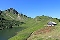 Lac de Lessy, dominé par l'Aiguille Verte du Chinaillon