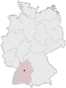 Deitschlandkartn, Position vo Stuagart Stuttgart Schduagert heavoghobn
