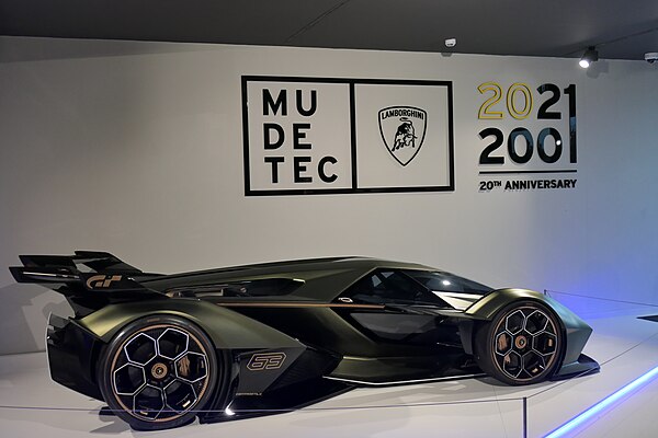 The Lamborghini Lambo V12 Vision Gran Turismo at the Museo Lamborghini.