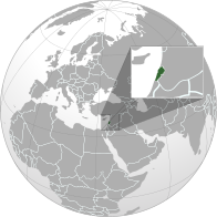 Mapa pokazuje poziciju Libana u svetu.