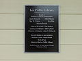 Lee Public Library dedication plaque