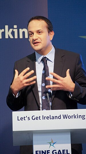 Leo Varadkar TD at a Fine Gael press conferenc...