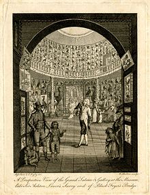 Leverian Museum collection in the Rotunda. Engraving by William Skelton after Charles Reuben Ryley Leverian museum at the Rotunda.jpg