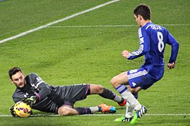 Hugo Lloris avec Tottenham en 2014-2015.