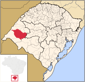 Localização de Alegrete no Rio Grande do Sul