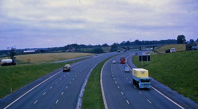The M6 in Cheshire in 1969