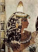 امرأة ترتدي مخروطًا عطريًا، حوالي 1422-1411 قبل الميلاد