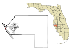 Manatee County Florida Incorporated and Unincorporated areas Bradenton Beach Highlighted.svg